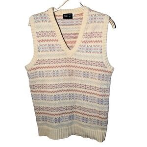 Vintage James River Traders Sweater Vest Woman's Medium‎ Yellow Multicolor Knit